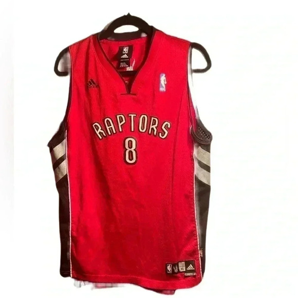 Toronto Raptors  adidas NBA Jose Calderon casual athletic red black jersey XL - Picture 1 of 3